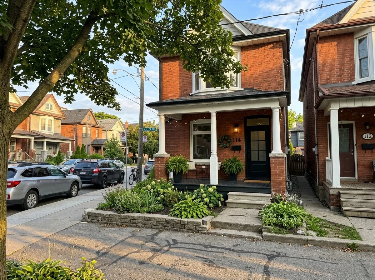 toronto victorian brick home exterior before renovation roncesvalles